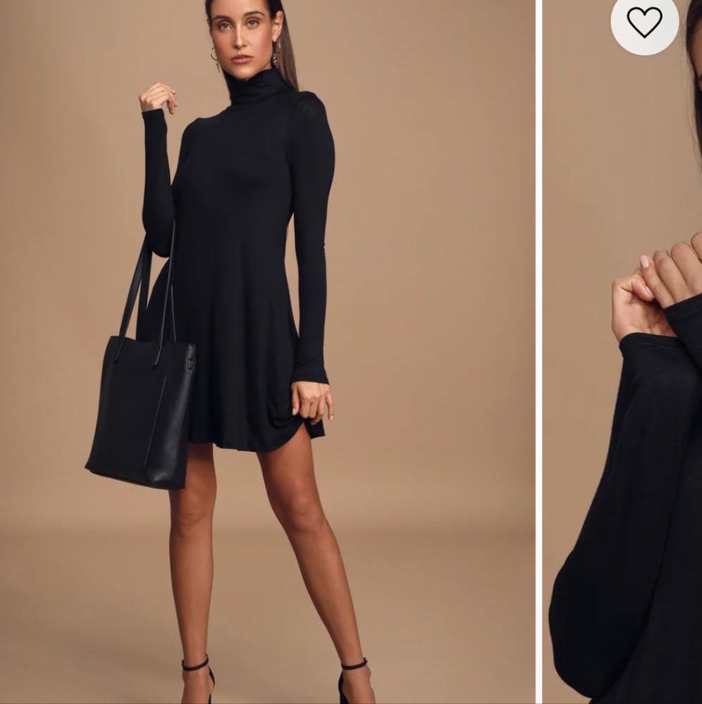 LULU'S - Sway, Girl, Sway! Black Swing Dress